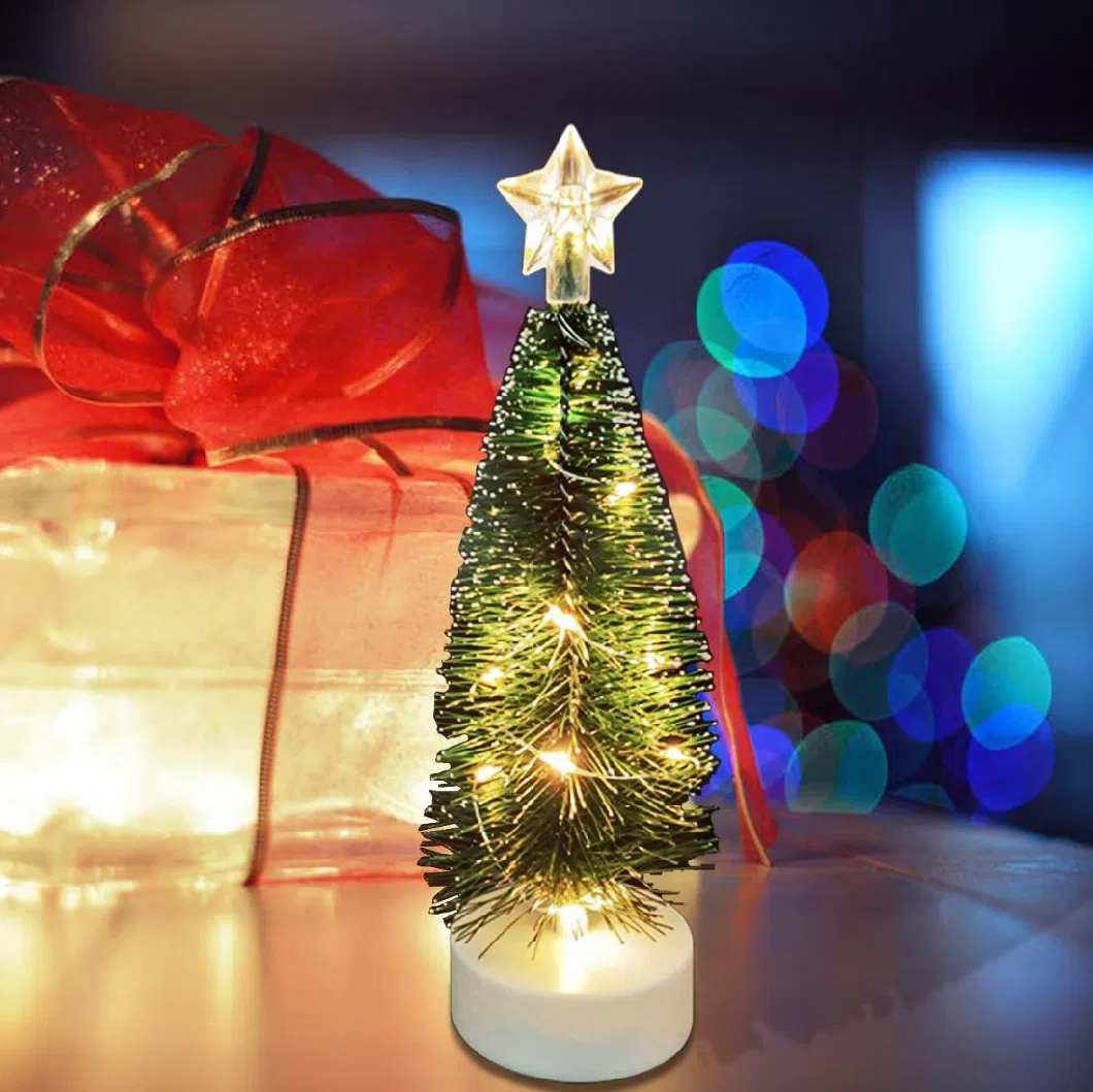 Christmas Decoration Mini Snowing Christmas Tree LED Candle for Tabletop Decoration