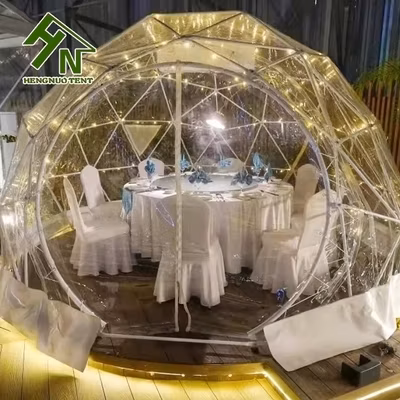 2022 人気の Ins スタイル クリアイグルー フェスティバルの雰囲気ドームハウス クリスマス 誕生日 ファミリーパーティー 記念日 お祝い ​​透明ドームテント LED ライト付き