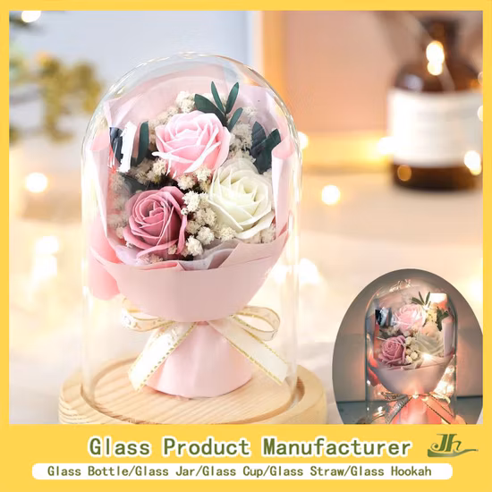 ベース中国工場サプライヤークリアフラワーガラスドーム付きクリスマス装飾ガラスドーム